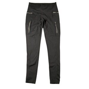 Athleta Womens Small Black‎ Sly Drifter Workout Yoga Leggings Zipper Pockets